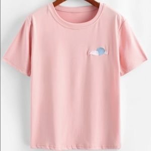 Lightning Sun Cloud Moon Embroidered Tee
